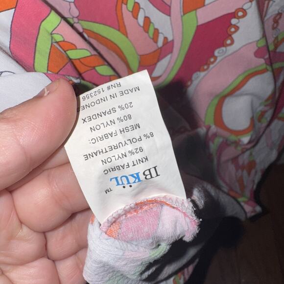 IBKUL Women’s Equestrian Print Multi Color Long Sleeve Crew Size L Golf - Picture 5 of 6